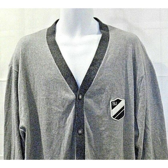 Sean John Grandpa Cardigan Gray Sweater Button Front 100% Cotton Mens Size 3XB - Picture 2 of 6